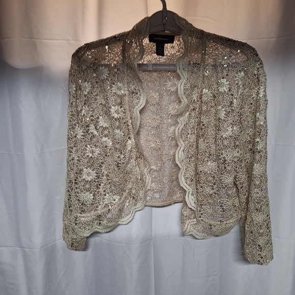 R&M Richards Beige Lace Cardigan - Picture 1 of 6